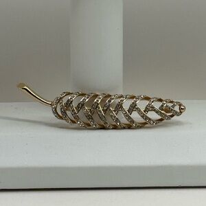 Crystal wheat ear Leaf Brooch